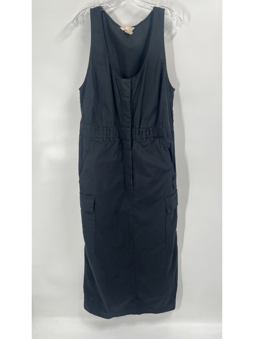 H&M Black Long Cargo Maxi Dress Sleeveless 90s Style Sz Large - Picture 2 of 6
